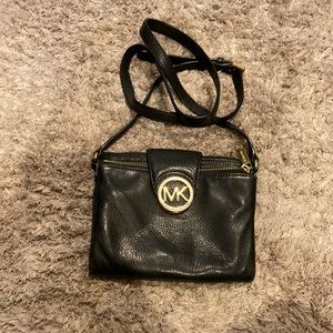 Michael Kors Pebbled Leather Crossbody Black Purse